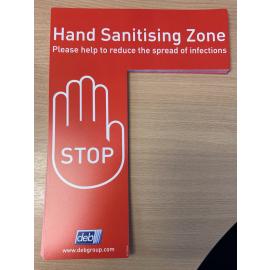 Hand Sanitising Zone - Dispenser Back Board - Deb